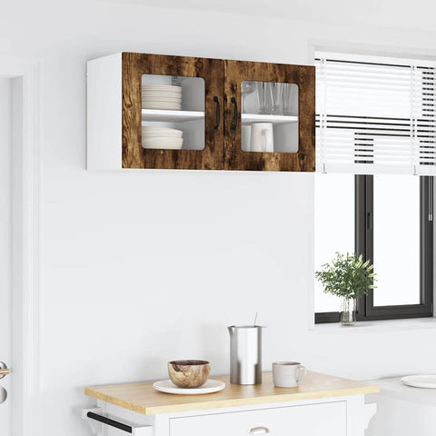 vidaXL Kitchen Cabinet with Shelf 2 pcs Smoked Oak 40 x 31 x 40 cm