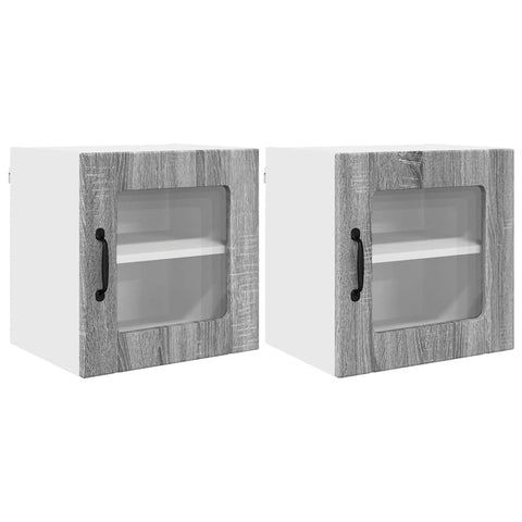 vidaXL Kitchen Cabinet with Shelf 2 pcs Grey Sonoma 40 x 31 x 40 cm