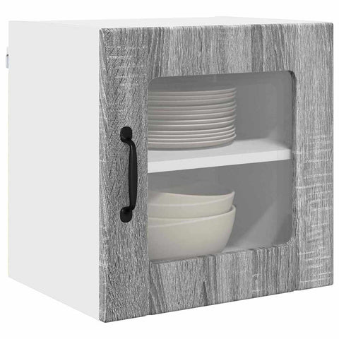 vidaXL Kitchen Cabinet with Shelf 2 pcs Grey Sonoma 40 x 31 x 40 cm