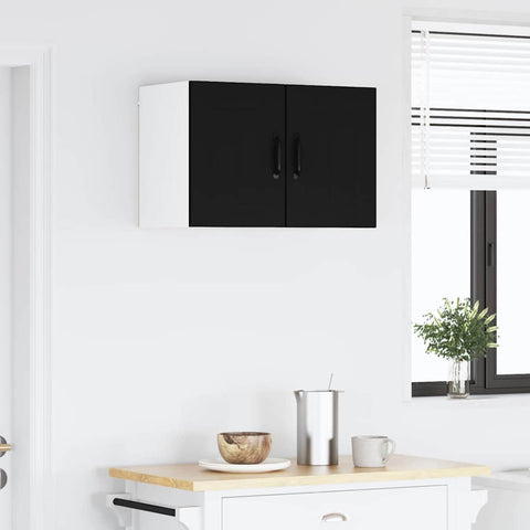vidaXL Kitchen Wall Cabinet with Shelf 2 pcs Black 30 x 31 x 40 cm