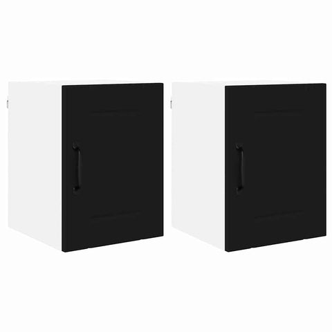 vidaXL Kitchen Wall Cabinet with Shelf 2 pcs Black 30 x 31 x 40 cm