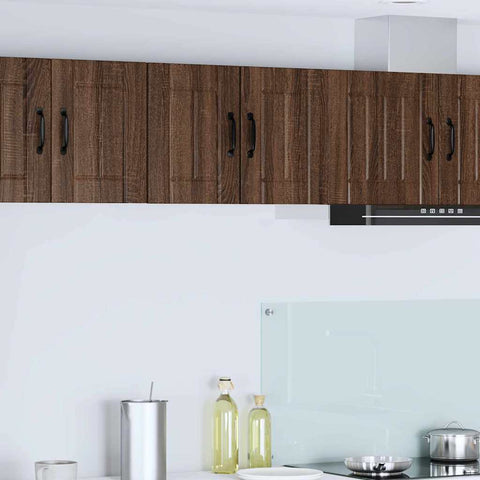 vidaXL Kitchen Wall Cabinet with Shelf 2 pcs Brown Oak 30 x 31 x 40 cm