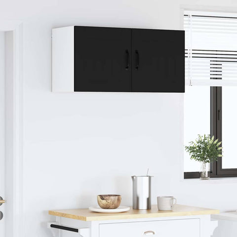 vidaXL Kitchen Wall Cabinet with Shelf 2 pcs Black 40 x 31 x 40 cm