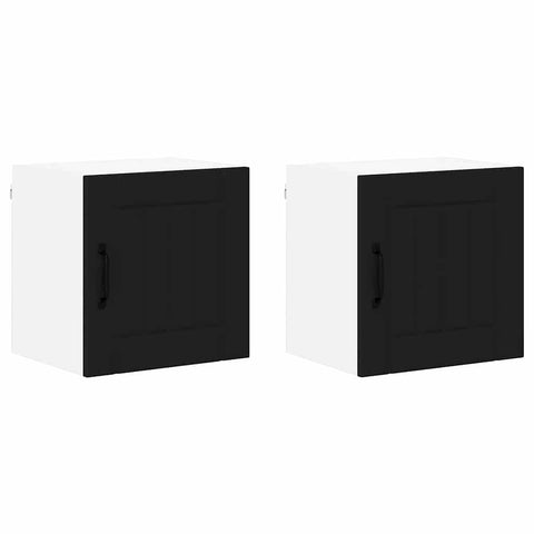 vidaXL Kitchen Wall Cabinet with Shelf 2 pcs Black 40 x 31 x 40 cm