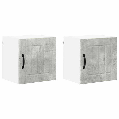 vidaXL Kitchen Cabinet with Shelf 2 pcs Concrete Grey 40 x 31 x 40 cm