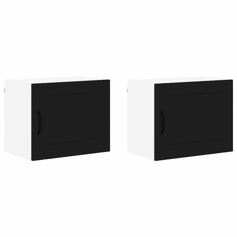 vidaXL Kitchen Wall Cabinet with Shelf 2 pcs Black 50 x 31 x 40 cm