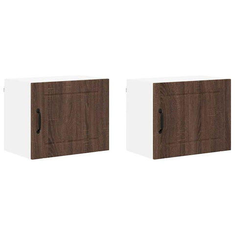 vidaXL Kitchen Wall Cabinet with Shelf 2 pcs Brown Oak 50 x 31 x 40 cm