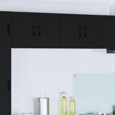 vidaXL Kitchen Wall Cabinet with Shelf 2 pcs Black 60 x 31 x 40 cm