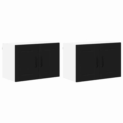 vidaXL Kitchen Wall Cabinet with Shelf 2 pcs Black 60 x 31 x 40 cm