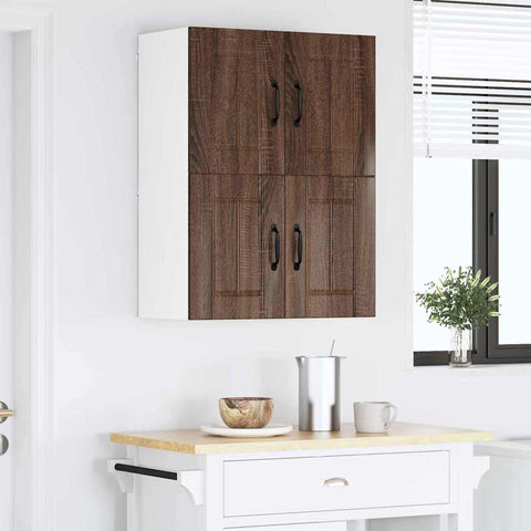 vidaXL Kitchen Wall Cabinet with Shelf 2 pcs Brown oak 60 x 31 x 40 cm