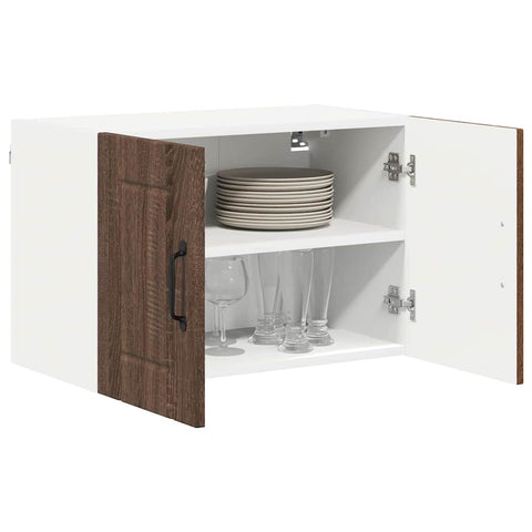 vidaXL Kitchen Wall Cabinet with Shelf 2 pcs Brown oak 60 x 31 x 40 cm