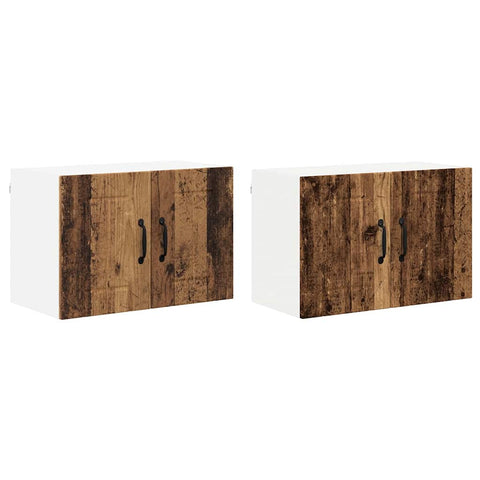 vidaXL Kitchen Wall Cabinet with Shelf 2 pcs Old wood 60 x 31 x 40 cm