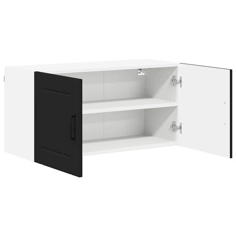 vidaXL Kitchen Wall Cabinet Black 80 x 31 x 40 cm Engineered Wood