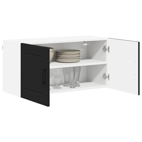vidaXL Kitchen Wall Cabinet Black 80 x 31 x 40 cm Engineered Wood