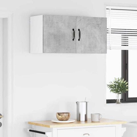 vidaXL Kitchen Wall Cabinet with Shelf Concrete Grey 80 x 31 x 40 cm