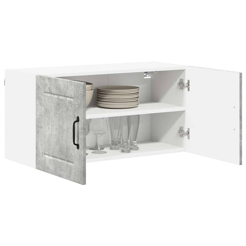 vidaXL Kitchen Wall Cabinet with Shelf Concrete Grey 80 x 31 x 40 cm