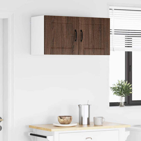 vidaXL Kitchen Wall Cabinet Brown Oak 80 x 31 x 40 cm Engineered Wood