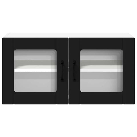 vidaXL Kitchen Wall Cabinet Black 80 x 31 x 40 cm Engineered Wood