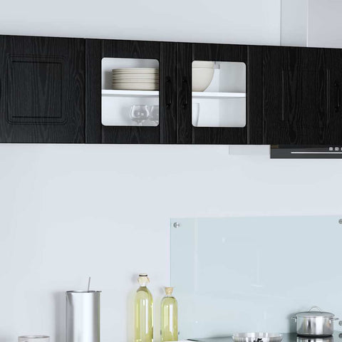 vidaXL Kitchen Wall Cabinet Black Oak 80 x 31 x 40 cm Engineered Wood