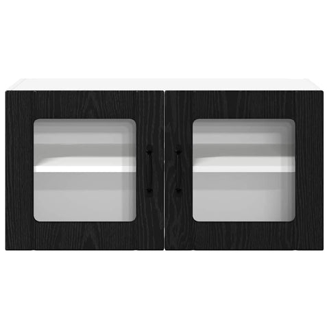 vidaXL Kitchen Wall Cabinet Black Oak 80 x 31 x 40 cm Engineered Wood