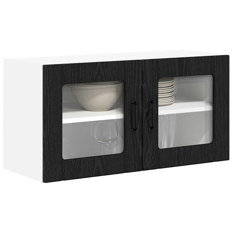 vidaXL Kitchen Wall Cabinet Black Oak 80 x 31 x 40 cm Engineered Wood