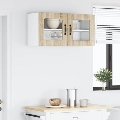 vidaXL Kitchen Wall Cabinet Sonoma Oak 80 x 31 x 40 cm Engineered Wood