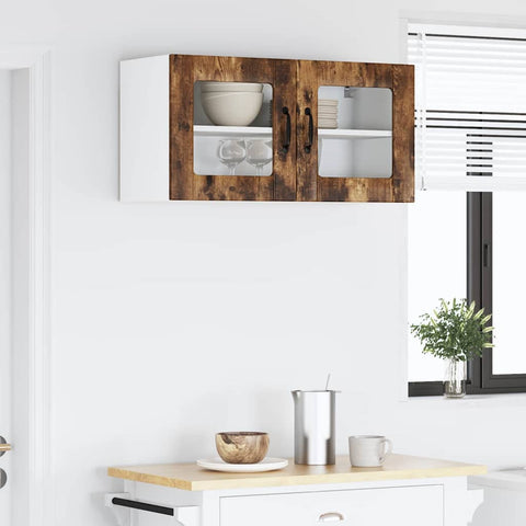 vidaXL Kitchen Wall Cabinet Smoked Oak 80 x 31 x 40 cm Engineered Wood