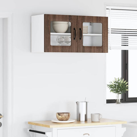 vidaXL Kitchen Wall Cabinet Brown Oak 80 x 31 x 40 cm Engineered Wood