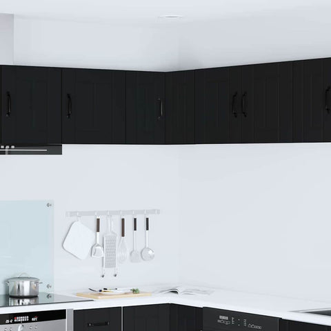 vidaXL Kitchen Wall Cabinet Black 57 x 57 x 40 cm Engineered Wood
