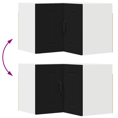 vidaXL Kitchen Wall Cabinet Black 57 x 57 x 40 cm Engineered Wood