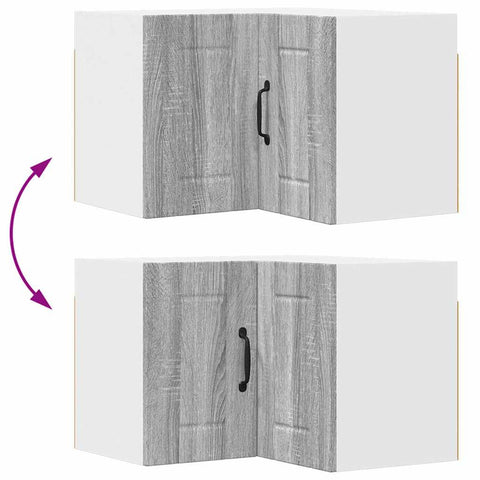 vidaXL Kitchen Wall Cabinet with Shelf Grey Sonoma 57 x 57 x 40 cm