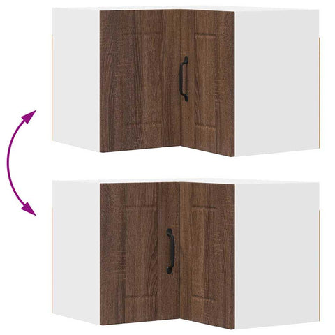 vidaXL Kitchen Wall Cabinet Brown Oak 57 x 57 x 40 cm Engineered Wood