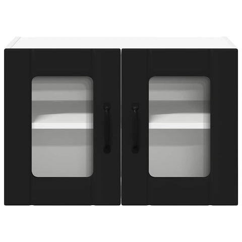 vidaXL Kitchen Wall Cabinet with Shelf 2 pcs Black 60 x 31 x 40 cm