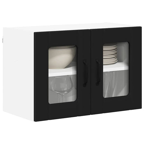 vidaXL Kitchen Wall Cabinet with Shelf 2 pcs Black 60 x 31 x 40 cm