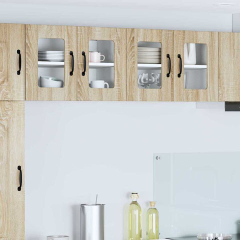 vidaXL Kitchen Wall Cabinet with Door 2 pcs Sonoma Oak 60 x 31 x 40 cm