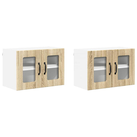 vidaXL Kitchen Wall Cabinet with Door 2 pcs Sonoma Oak 60 x 31 x 40 cm