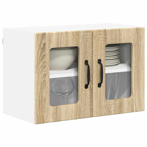 vidaXL Kitchen Wall Cabinet with Door 2 pcs Sonoma Oak 60 x 31 x 40 cm