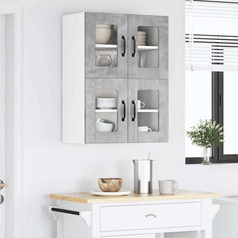 vidaXL Kitchen Wall Cabinet 2 pcs Concrete Grey 60 x 31 x 40 cm