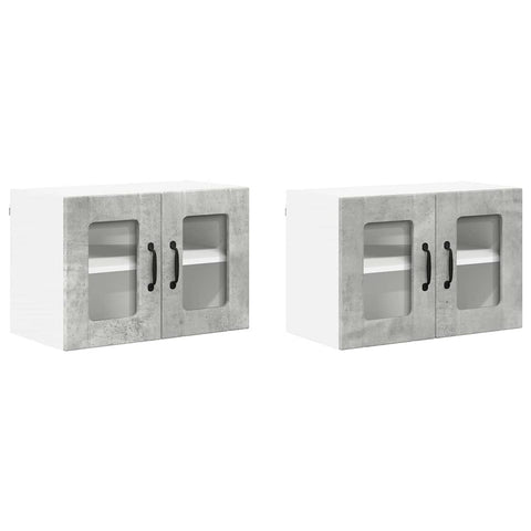 vidaXL Kitchen Wall Cabinet 2 pcs Concrete Grey 60 x 31 x 40 cm