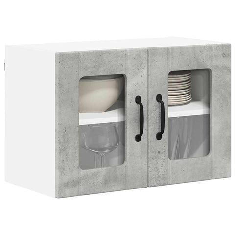 vidaXL Kitchen Wall Cabinet 2 pcs Concrete Grey 60 x 31 x 40 cm
