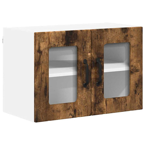vidaXL Kitchen Wall Cabinet with Door 2 pcs Smoked Oak 60 x 31 x 40 cm