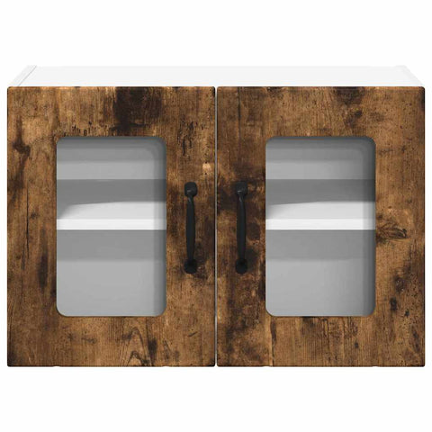vidaXL Kitchen Wall Cabinet with Door 2 pcs Smoked Oak 60 x 31 x 40 cm