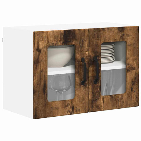 vidaXL Kitchen Wall Cabinet with Door 2 pcs Smoked Oak 60 x 31 x 40 cm