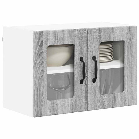 vidaXL Kitchen Wall Cabinet 2 pcs Grey Sonoma 60 x 31 x 40 cm