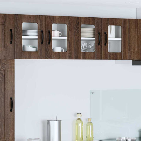 vidaXL Kitchen Wall Cabinet with Shelf 2 pcs Brown oak 60 x 31 x 40 cm
