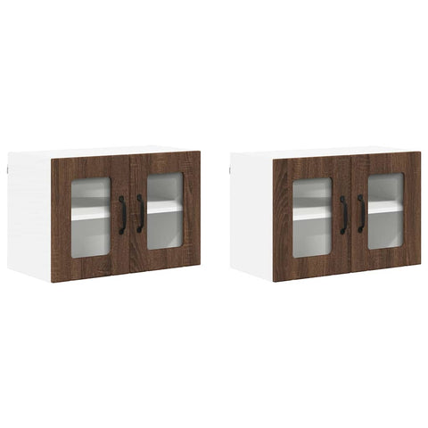 vidaXL Kitchen Wall Cabinet with Shelf 2 pcs Brown oak 60 x 31 x 40 cm