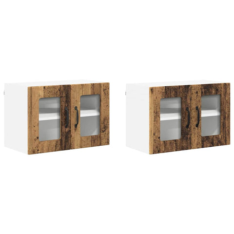 vidaXL Kitchen Wall Cabinet with Shelf 2 pcs Old Wood 60 x 31 x 40 cm
