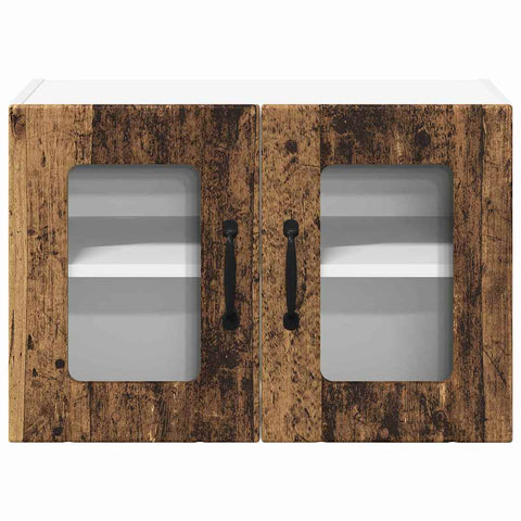 vidaXL Kitchen Wall Cabinet with Shelf 2 pcs Old Wood 60 x 31 x 40 cm
