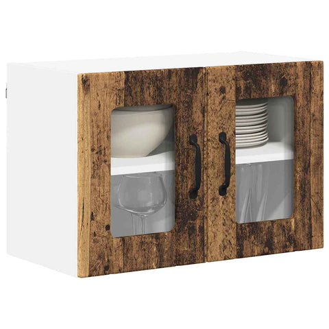 vidaXL Kitchen Wall Cabinet with Shelf 2 pcs Old Wood 60 x 31 x 40 cm