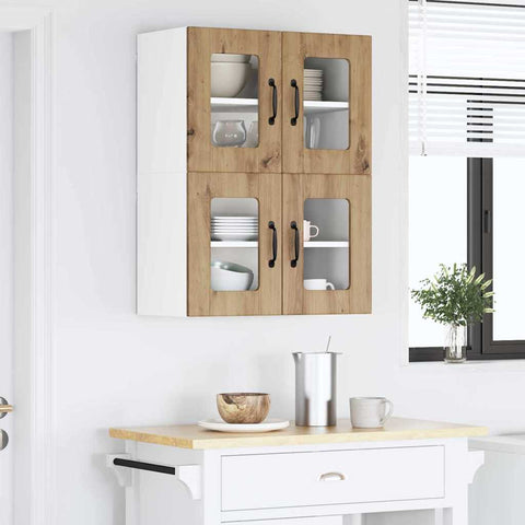 vidaXL Kitchen Wall Cabinet 2 pcs Artisan Oak 60 x 31 x 40 cm